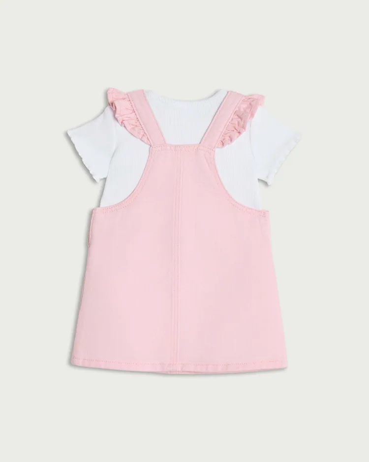 pink denim pinafore dress Farren & Me Denim Pinafore Dress RUNS SMALL- Pale Pink Wash  Moonlight