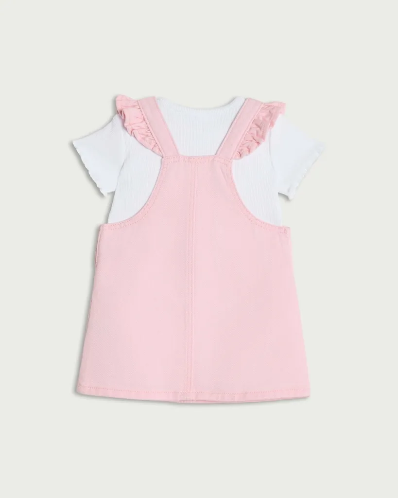 pink denim pinafore dress Harbor Pinafore