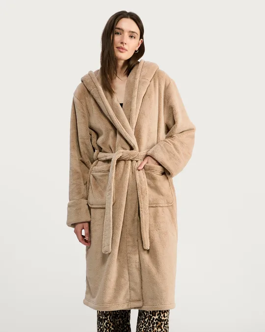 womens cream dressing gown Cream PrettyLittleThing Soft Touch Piping Detail Dressing Gown