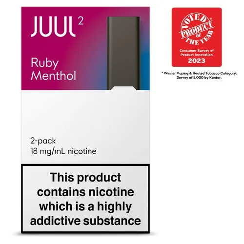 Juul 2 Pods UK Ruby Menthol 18MG - 7.00 | Grocefully