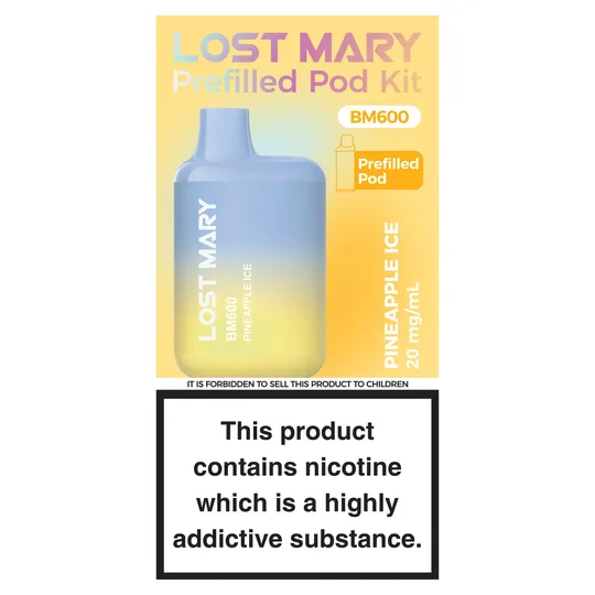 Lost Mary BM600 Pineapple Ice Prefilled Pod Kit 20mg/ml - 5.99 | Grocefully