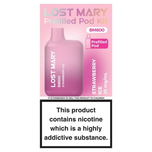 Lost Mary Vape BM600 Prefilled Kit - Strawberry Ice - £6.00