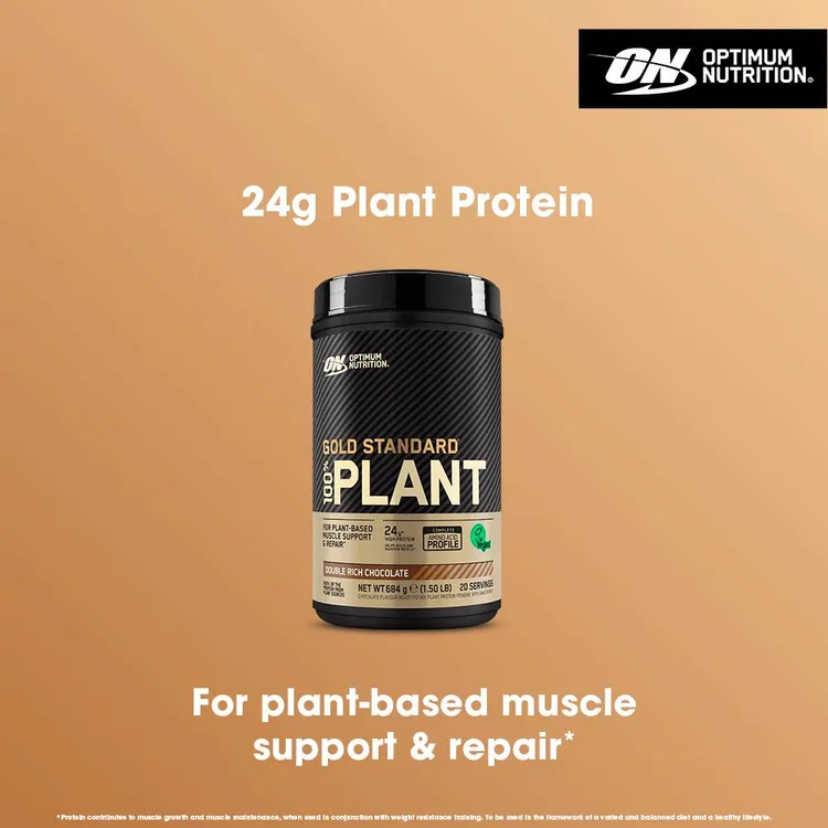 Optimum Nutrition Gold Standard 100% Plant Protein Powder Double Rich  Chocolate Flavour 20 servings 684g - 24.00 | Grocefully
