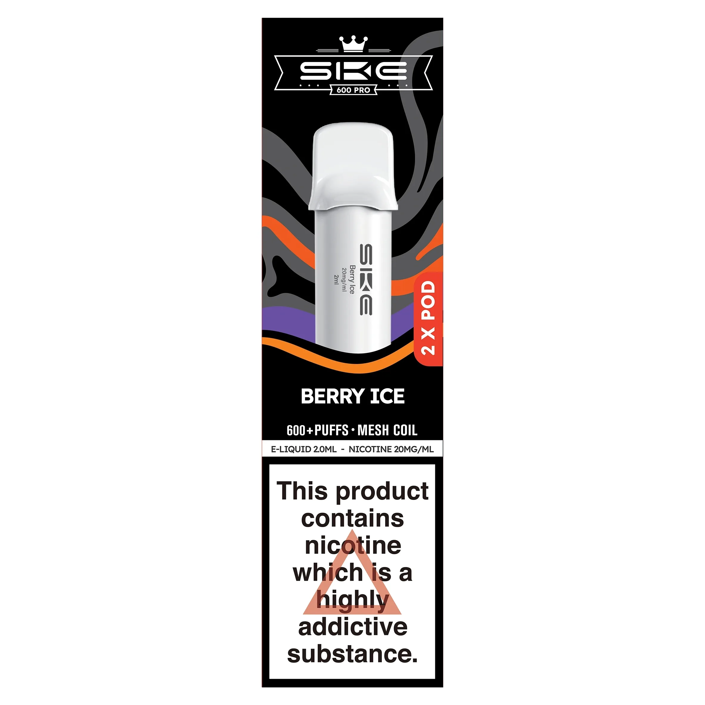 SKE 600 Pro Pods Berry Ice 20mg /2 ML X 2 Pods - £4.99