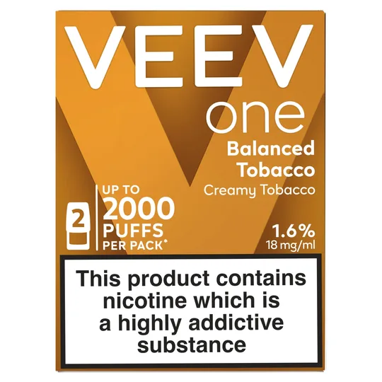 veev creamy tobacco VEEV ONE BALANCED TOBACCO Creamy Tobacco 20mg/ml 2x2ml - £2.99