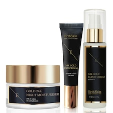 Anti - Wrinkle Elixir Serum 24k + ANTI-WRINKLE Night MOISTURISER 24K GOLD + UNDER EYE CREAM 24K GOLD - Image 1