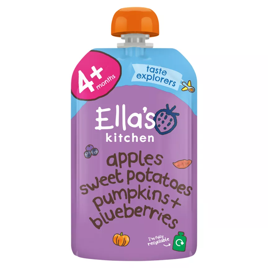 Ella's Kitchen Organic Sweet Potatoes, Pumpkin, Apples and Blueberries Baby Food Pouch 4+ Months
