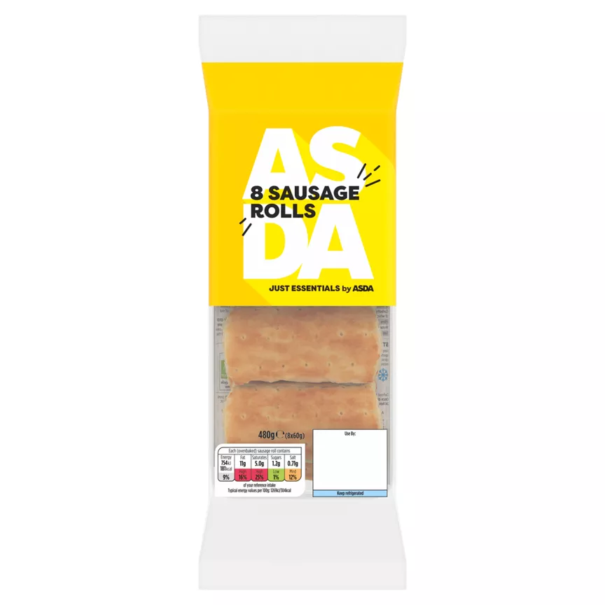 JUST ESSENTIALS by ASDA Sausage Rolls 8 x 60g (480g)