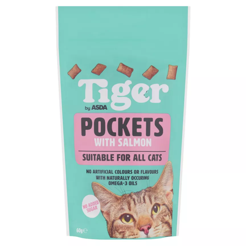 Tiger by ASDA Pockets With Salmon Suitable For All Cats 60g