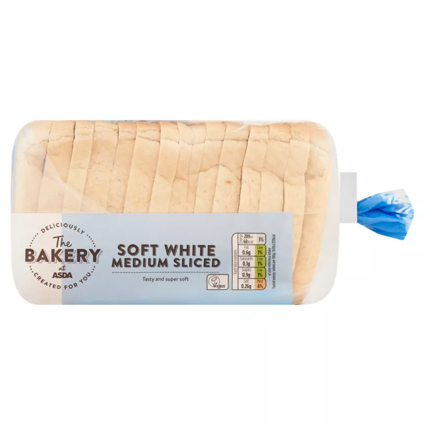ASDA The Bakery Soft White Medium Sliced 400g