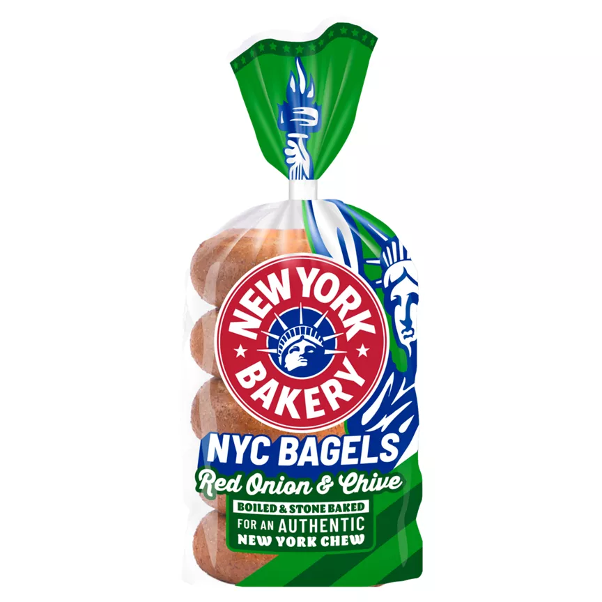 New York Bakery Co Red Onion & Chive Bagels