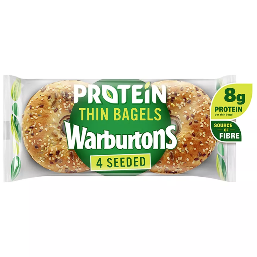 Warburtons Seeded Protein Thin Bagels - Image 1