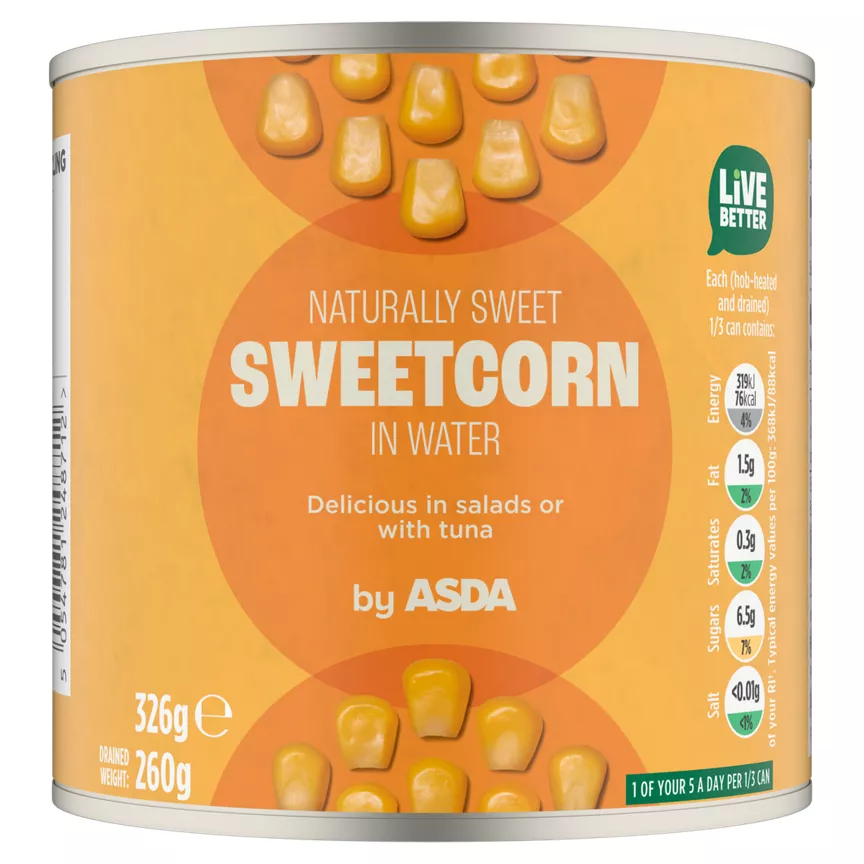 ASDA Sweetcorn in Water 326g
