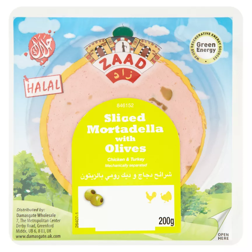 Zaad Sliced Mortadella with Olives