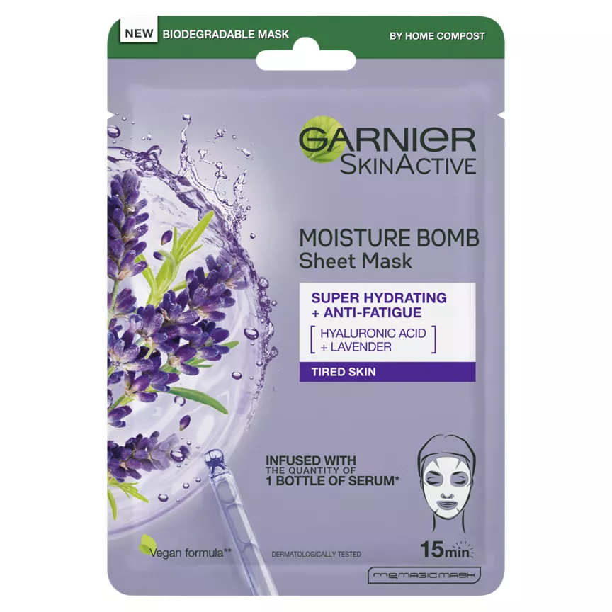 Garnier Skin Active Moisture Bomb Lavender Hydrating Sheet Mask