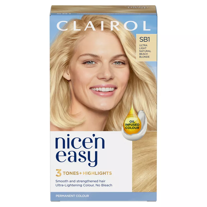 Clairol Nice’n Easy Permanent Hair Dye SB1 Ultra Light Natural Beach Blonde
