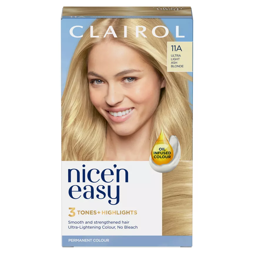 Clairol Nice’n Easy Permanent Hair Dye 11A Ultra Light Ash Blonde