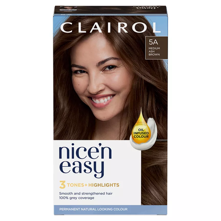 Clairol Nice’n Easy Permanent Hair Dye 5A Medium Ash Brown