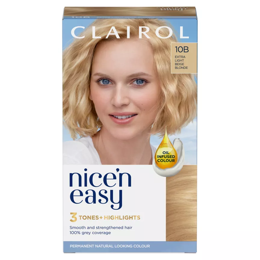 Clairol Nice’n Easy Permanent Hair Dye 10B Extra Light Beige Blonde