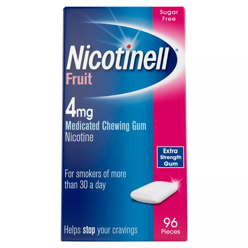 Nicotinell Fruit 4mg Medicated Chewing Gum Extra Strength 96 Pieces