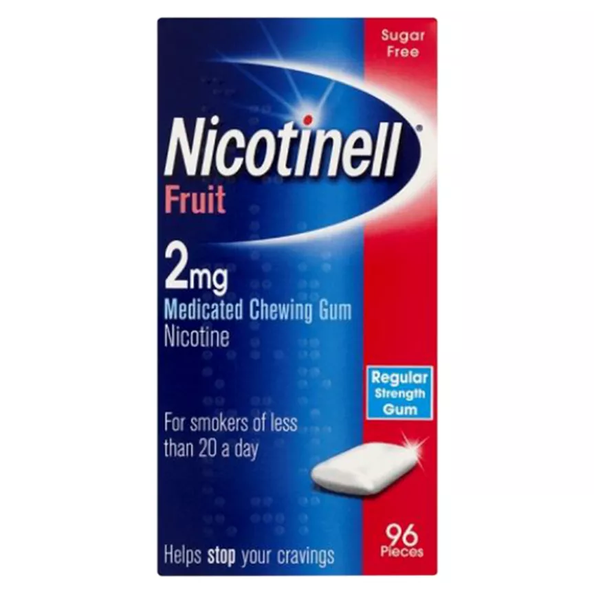 Nicotinell Fruit 2mg Medicated Chewing Gum Regular Strength 96 Pieces