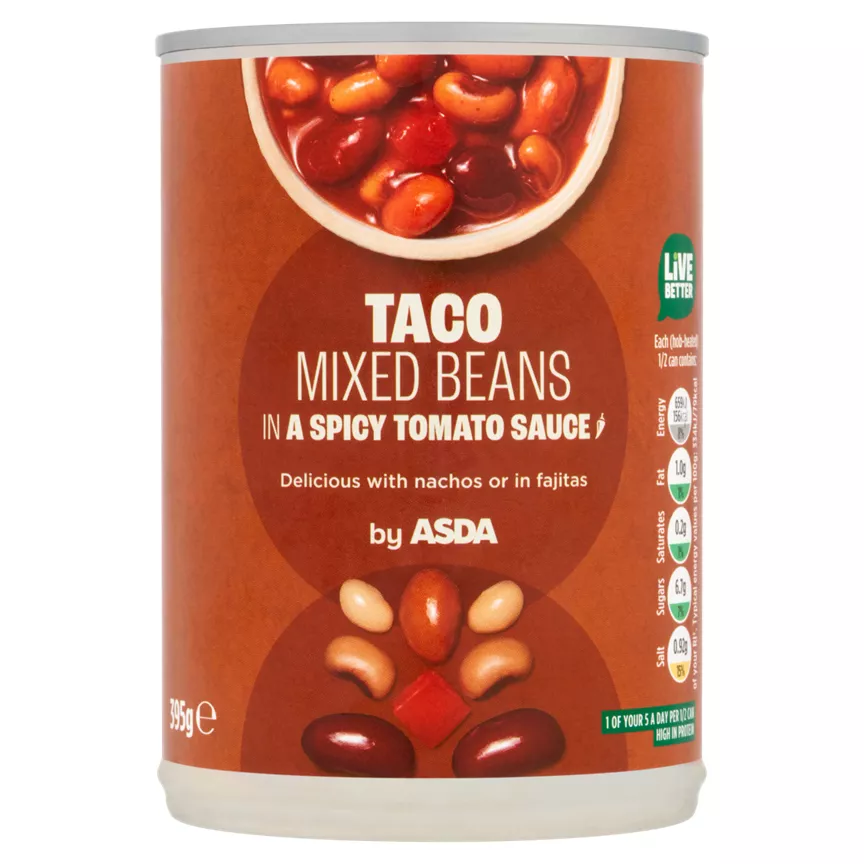 ASDA Taco Mixed Beans in a Spicy Tomato Sauce 395g