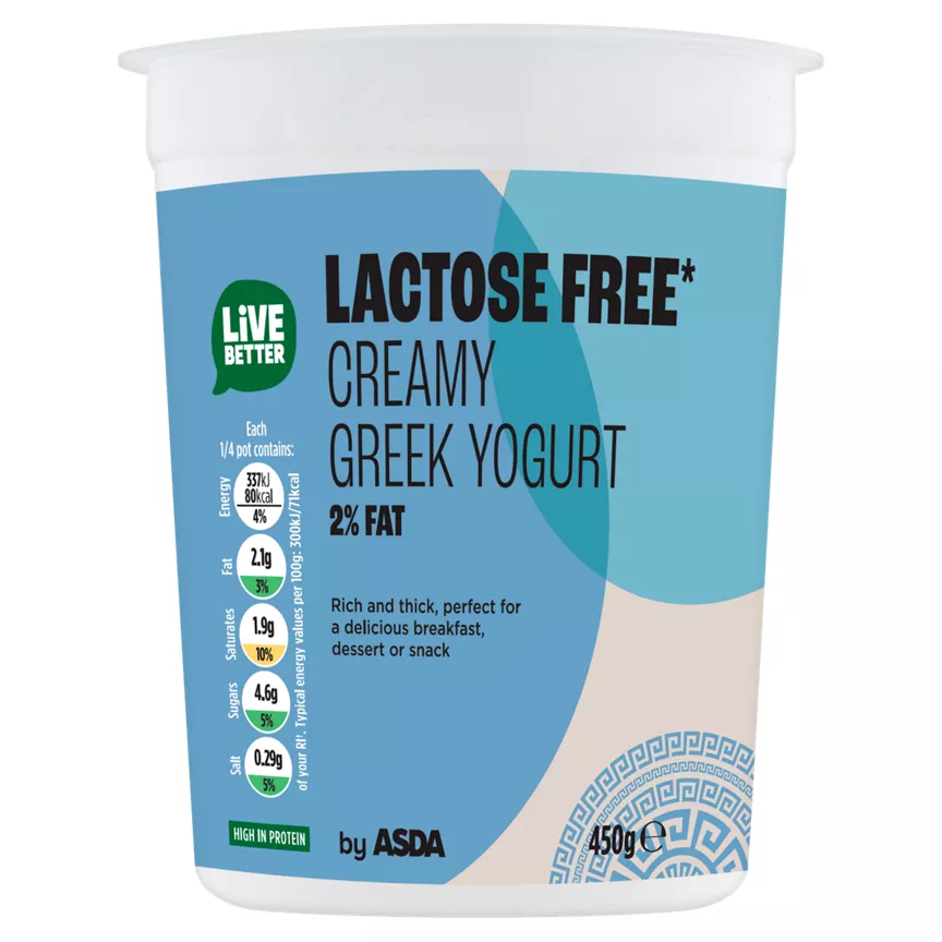 ASDA Lactose Free Creamy Greek Yogurt 450g