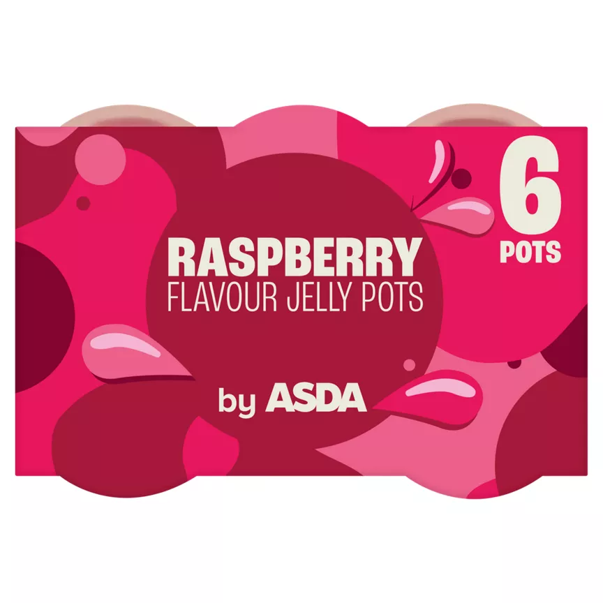 ASDA Raspberry Flavour Jelly Pots 6 x 120g (720g)