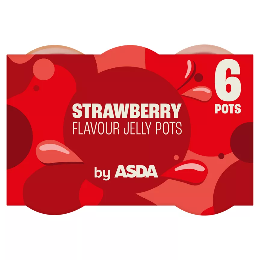 ASDA Strawberry Flavour Jelly Pots 6 x 120g (720g)