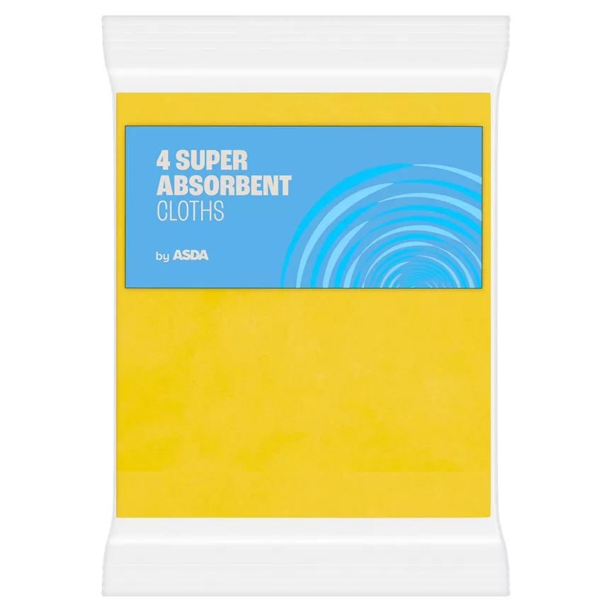 ASDA 4 Super Absorbent Cleaning Cloths