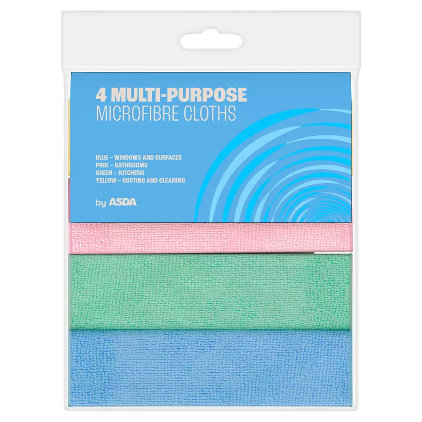 ASDA 4 Microfibre Cleaning Cloths