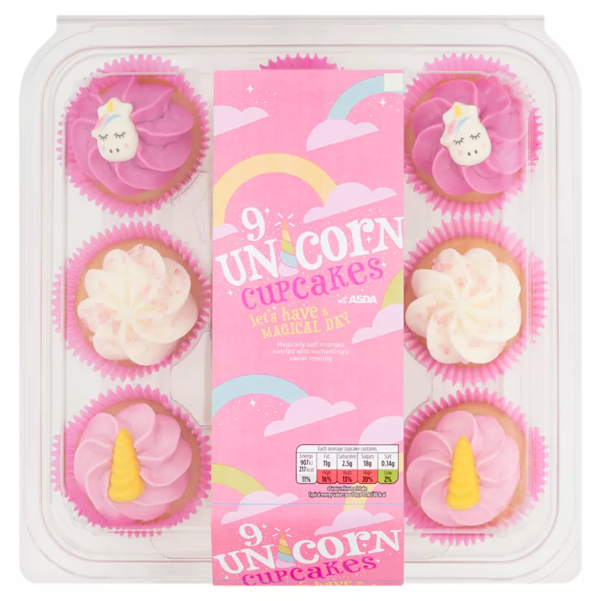 The BAKERY at ASDA 9 Unicorn Cupcakes