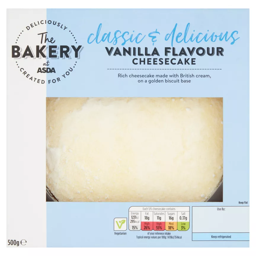 The BAKERY at ASDA Vanilla Flavour Cheesecake