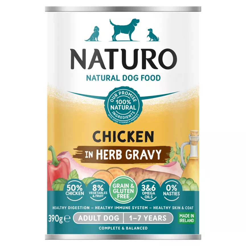 Naturo Natural Pet Food Chicken with Fruit & Vegetables in a Herb Gravy Adult Dog 1-7 Years