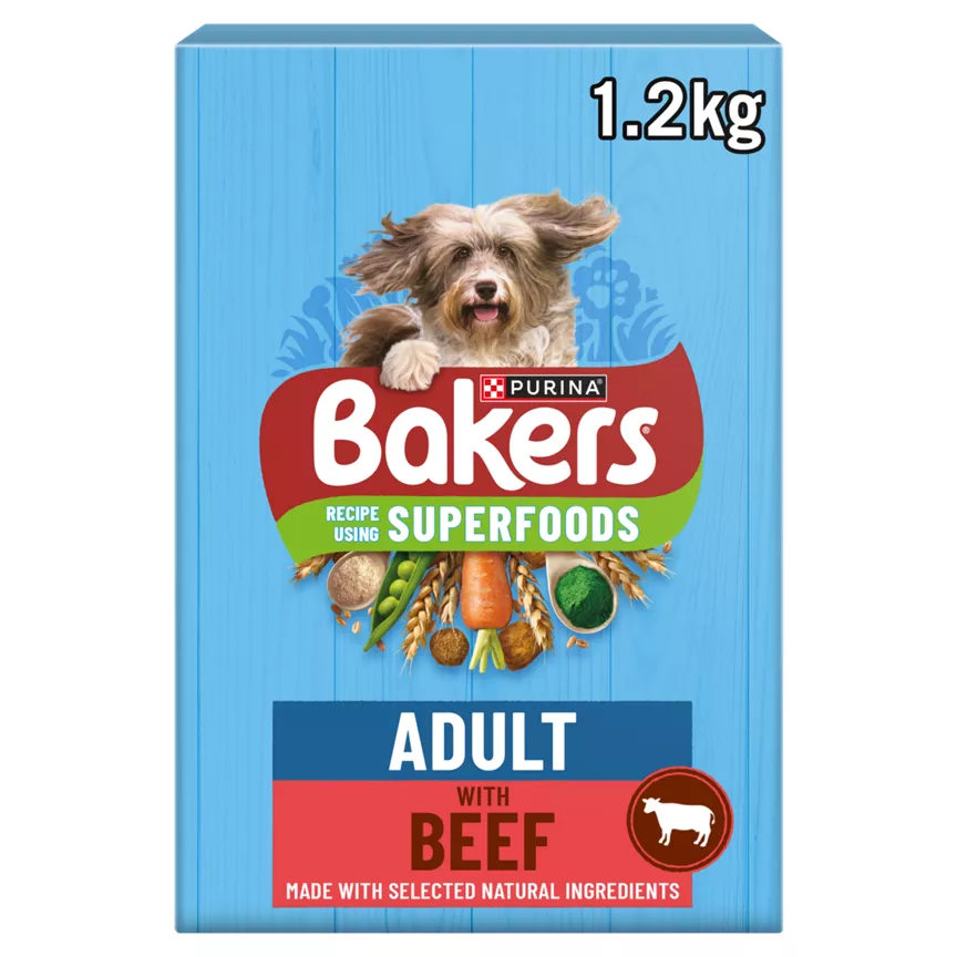 Bakers Superfoods Beef with Vegetables Dry Dog Food 1.2kg