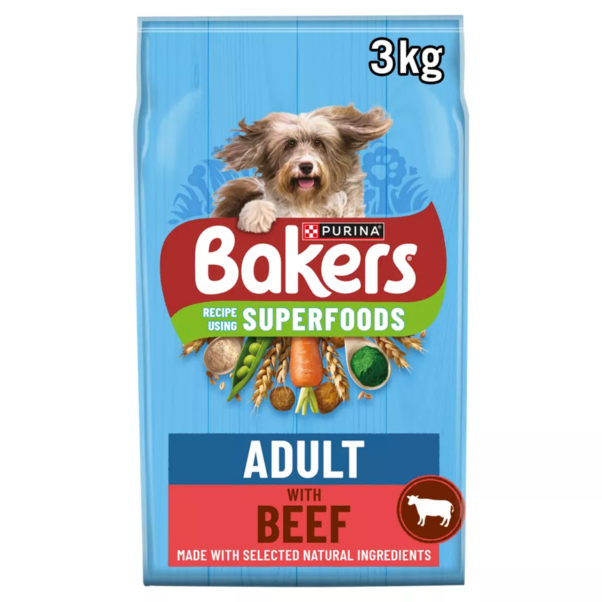 Bakers Superfoods Beef with Vegetables Dry Dog Food 3kg