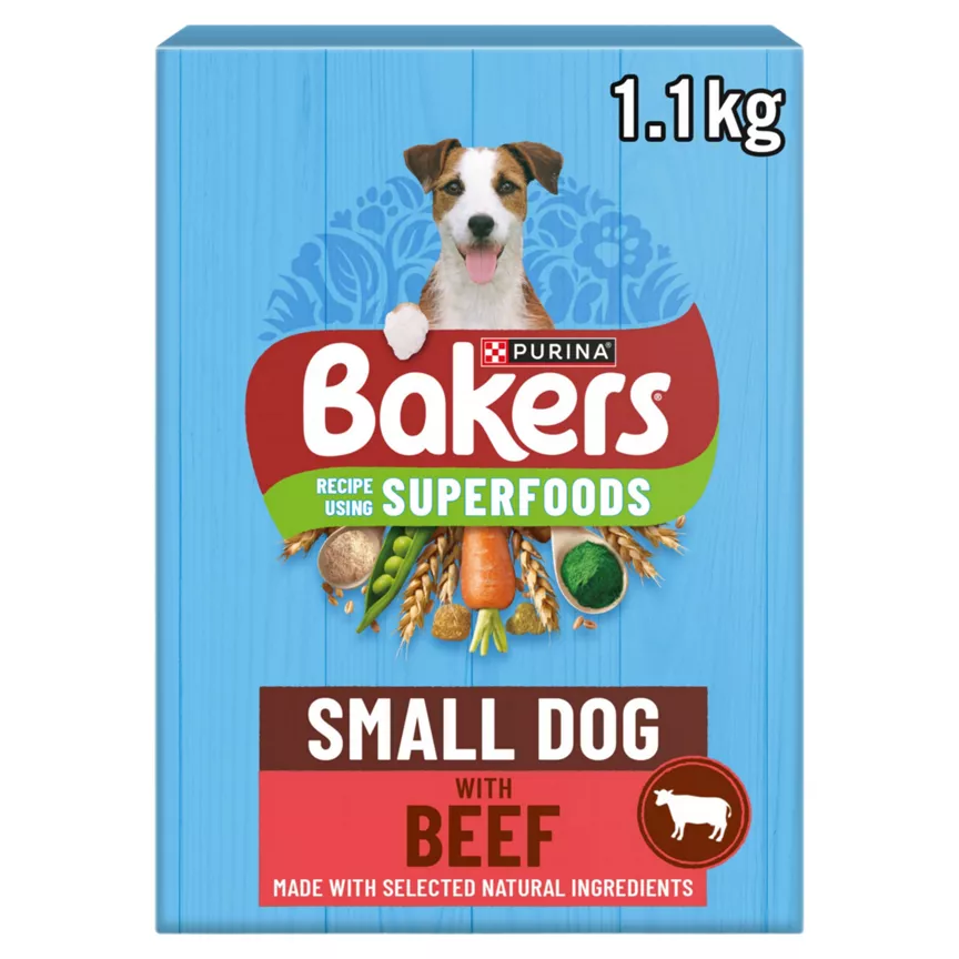 Bakers Superfoods Small Dog Beef Dry Dog Food 1.1kg