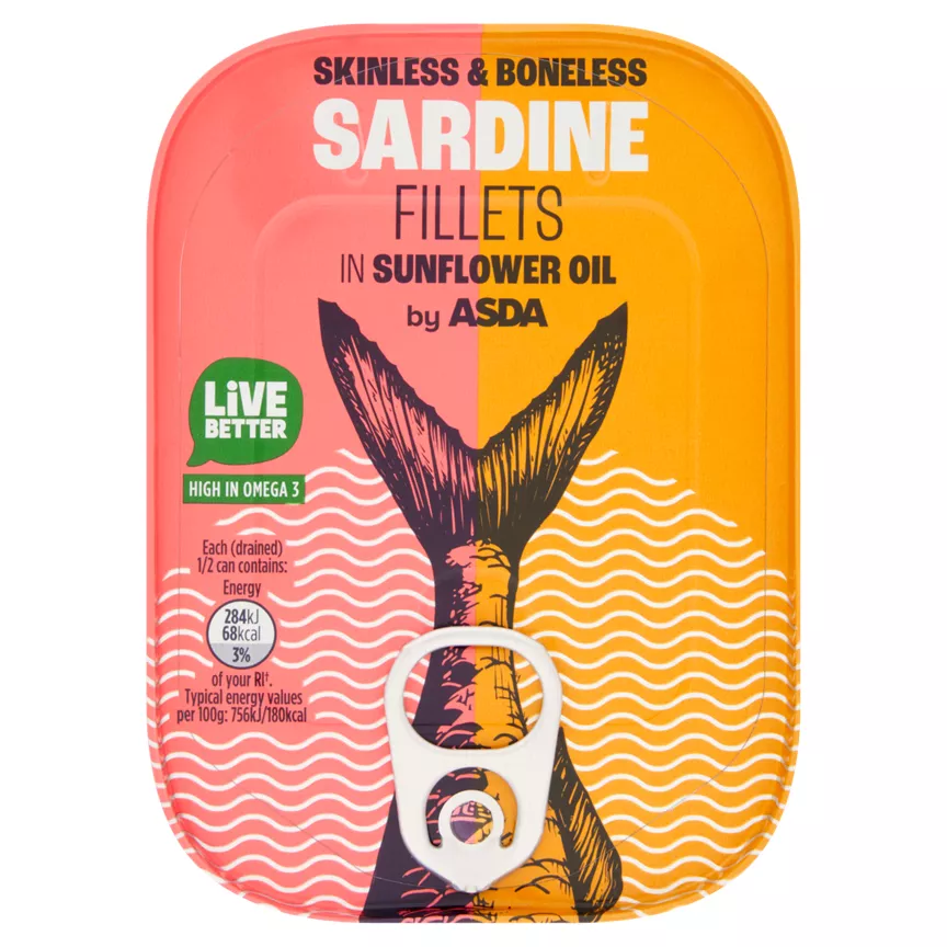 ASDA Skinless & Boneless Sardines in Sunflower Oil