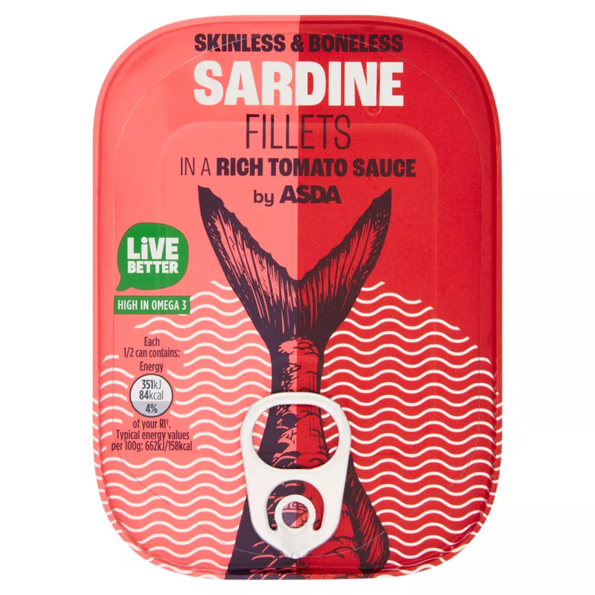 ASDA Skinless & Boneless Sardines in Tomato Sauce