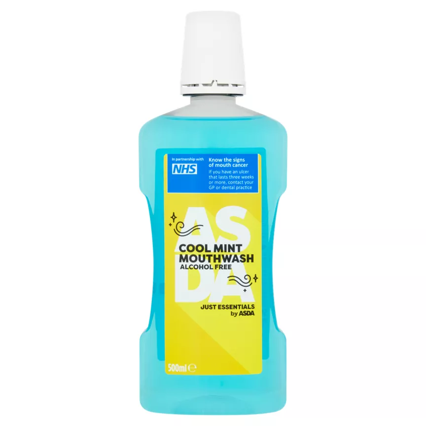 JUST ESSENTIALS by ASDA Alcohol Free Cool Mint Mouthwash 500ml