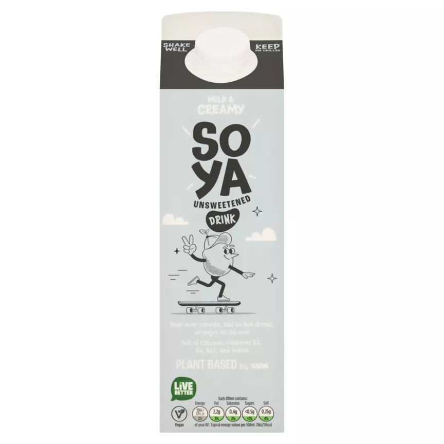 Plant Based by ASDA Unsweetened Soya 1 Litre