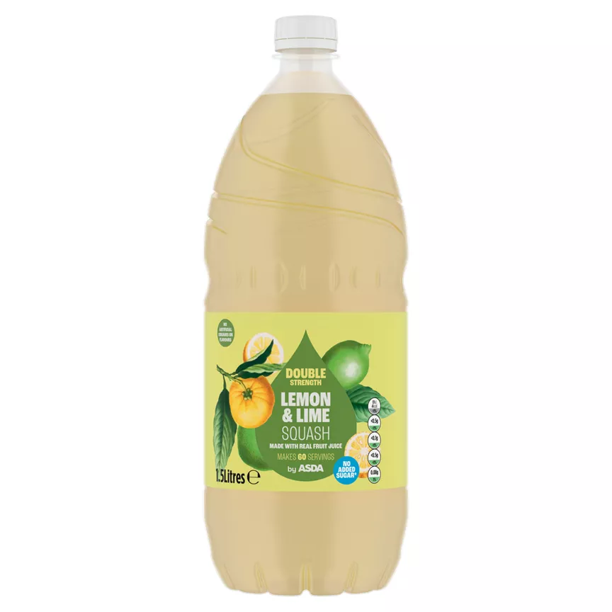 ASDA No Added Sugar Double Strength Lemon & Lime Squash