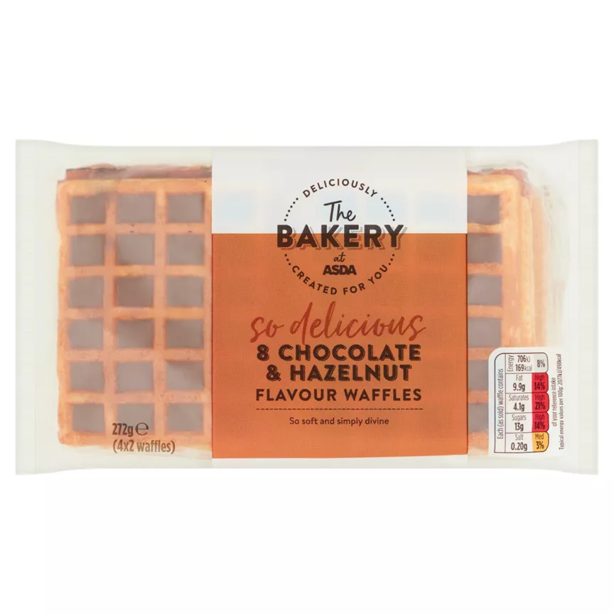 The BAKERY at ASDA Chocolate and Hazelnut Flavour Waffles