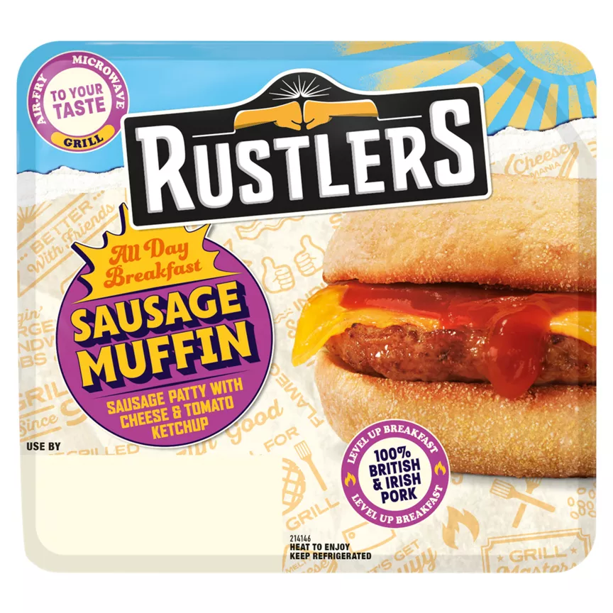 Rustlers All Day Breakfast Sausage Muffin