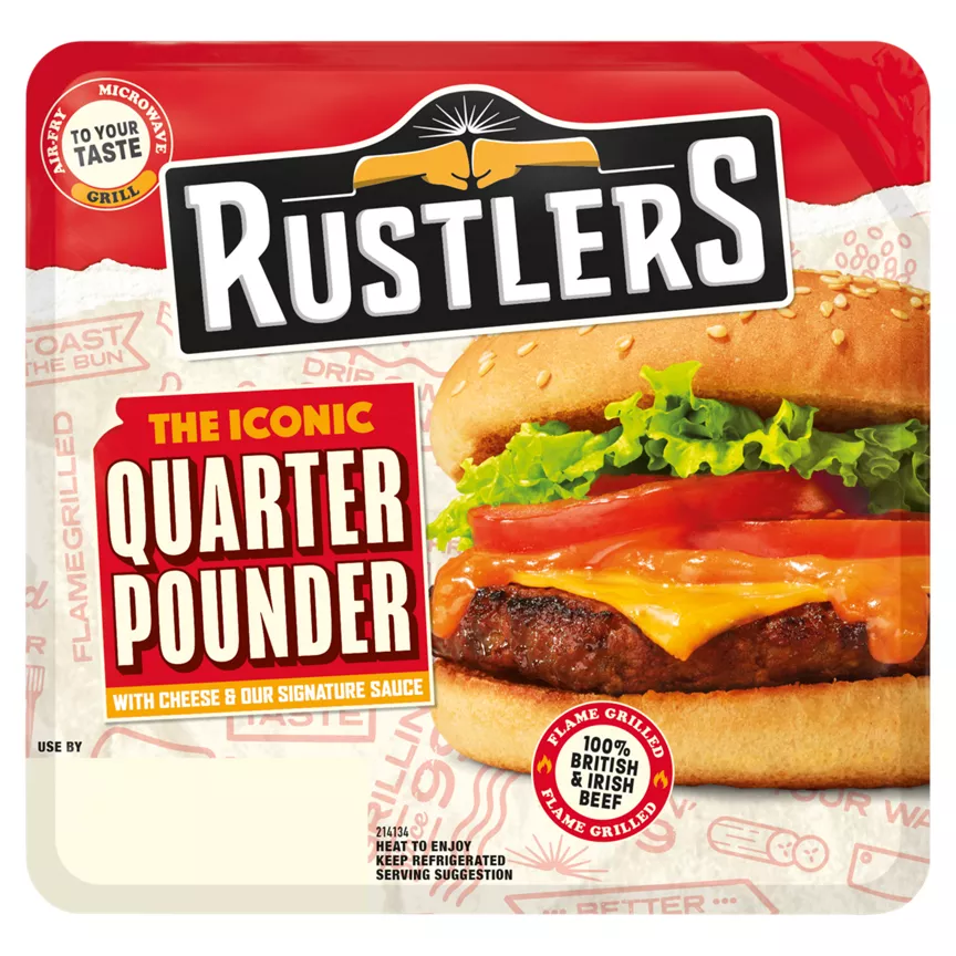 Rustlers Flame Grilled The Classic Quarter Pounder
