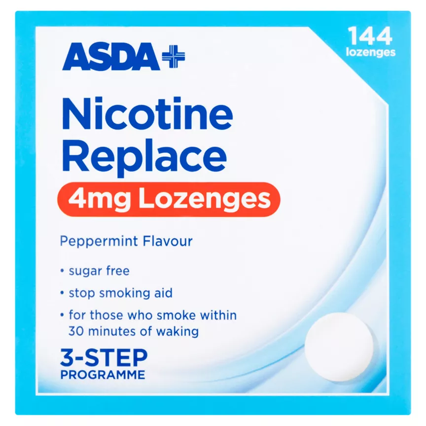 ASDA Nicotine Replace 4mg Lozenges Peppermint Flavour 144 Lozenges