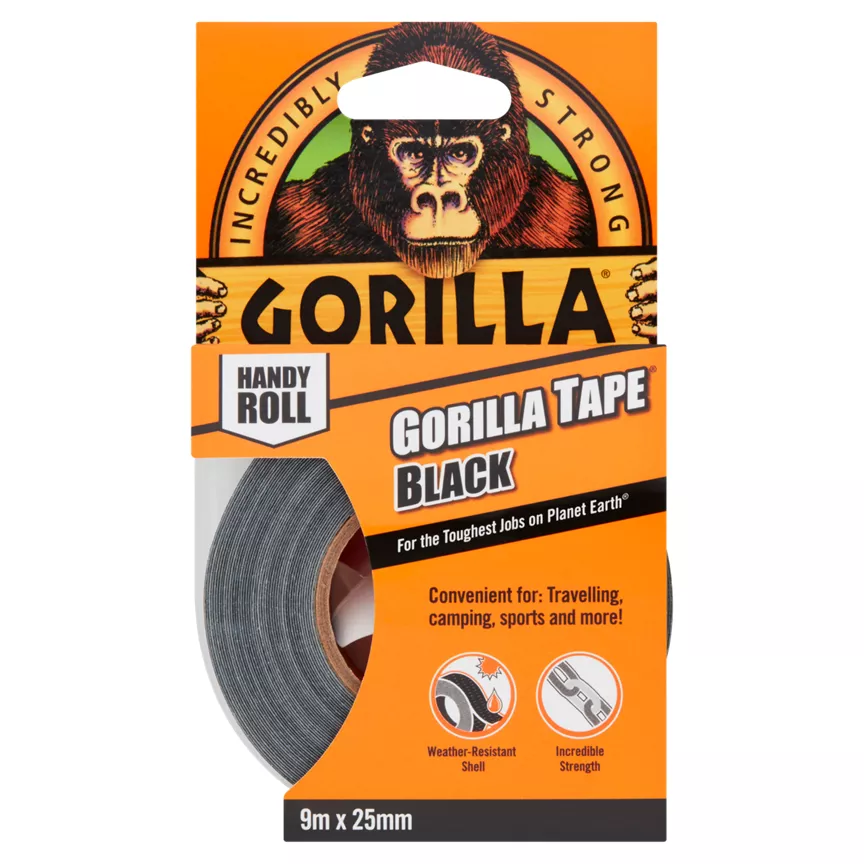 Gorilla Handy Roll Gorilla Tape Black 9m x 25mm - Image 1