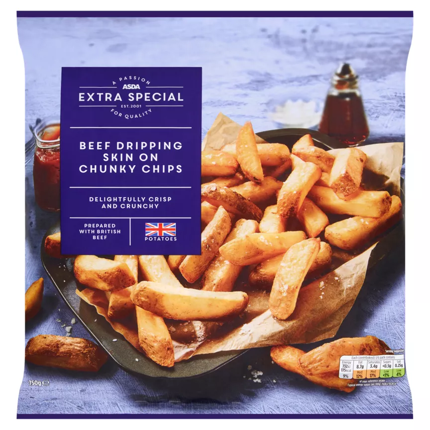 ASDA Extra Special Skin On Beef Dripping Chunky Chips