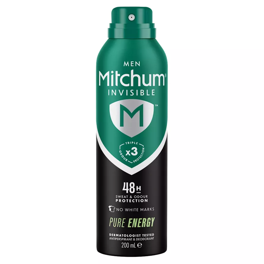 Mitchum Invisible Men 48HR Protection Pure Energy Anti-Perspirant & Deodorant 200ml