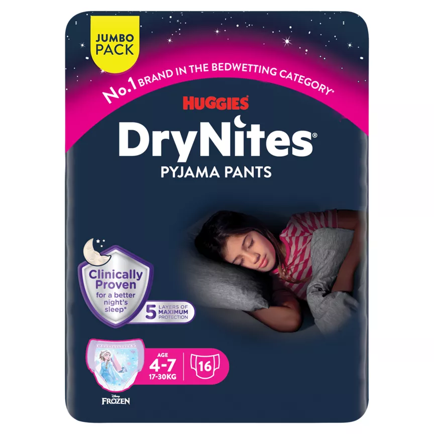 DryNites 16 Pyjama Pants Age 4-7 17-30kg Jumbo Pack